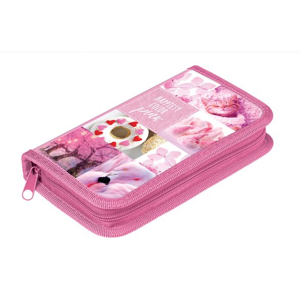 Пенал Hatber 190х115мм 1 отделение на молнии Soft-touch -Розовое настроение-  в индив.упак. , 